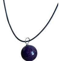 Dije De Cuarzo Amatista En Esfera Piedra Natural