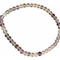 Pulsera Fluorita 4 Mm De Elástico Amuleto Ujm