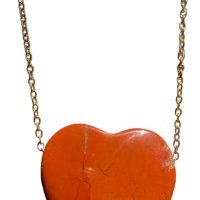 Dije Corazón Jaspe Sardo Rojo Mineral Piedra Natural Ujm