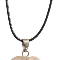 Dije Corazon Ágata Flor Piedra Natural Reiki Amuleto