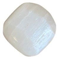 Selenita Tallada Mineral De Colección Amuleto Semiredonda