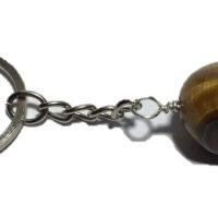 1 Llavero De Ojo De Tigre Piedra Natural Equilibrio Chakras