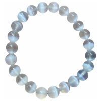 1 Pulsera Selenita 8 Mm Autentica Yeso 23 Cuentas Reiki