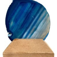 1 Rebanada De Ágata Azul Decoración En Base