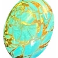 1 Mini Cabujón Turquesa Natural Mineral Colección 7mm X 5 Mm