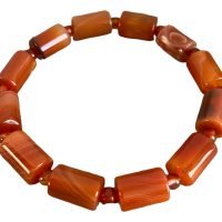 Brazalete Pulsera Ágata Cornalina Piedra Natural
