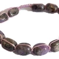 Pulsera Ajustable De Charoita Piedra Natural