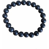 Pulsera Shungita Rusa 8 Mm Autentica Amuleto Protector