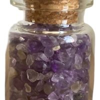 1 Botellita Con Cuarzo Amatista Confetti Excelente Amuleto