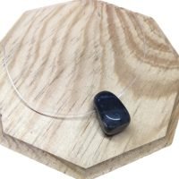 1 Collar Choker Hilo Invisible Sodalita Natural Cuarzo Azul