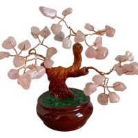 Arbol Con Cuarzo Rosa Piedra Natural Ornamental Bonsai