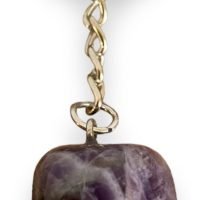 1 Llavero Cuarzo Amatista Chevron Amuleto Protector Chakras