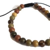 1 Pulsera De Jaspe Mookaita Ajustable Piedra Natural Ujm