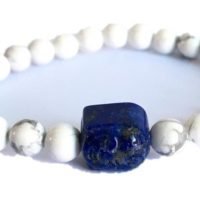 Pulsera Howlita Y Buda Lapislázuli Piedra Natural