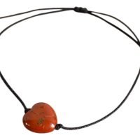 1 Pulsera De Jaspe Rojo Corazon E Hilo Natural Protector