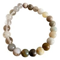 1 Pulsera De Cuarzo Y Jaspe Amuleto Piedra Natural Reiki