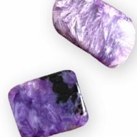 Par Charoitas Rusia Violeta Mineral Colección Natural