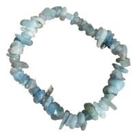1 Pulsera De Aguamarina Piedra Semipreciosa Natural Reiki