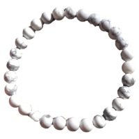 Pulsera De Howlita Blanca 6 Mm Piedra Natural