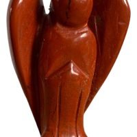 Ángel De Jaspe Rojo Protección Estatuilla Piedra Natural