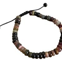 Pulsera Turmalina Sandía Piedra Natural Elástico Ujm