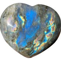 1 Corazón Tallado En Labradorita 7.5cm Espectrolita Mineral