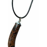 Dije Colmillo De Obsidiana Mahogany Piedra Natural