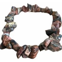 1 Pulsera De Jaspe Leopardo Piedra Natural Chip Amuleto Ujm