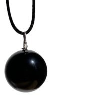 Dije De Obsidiana Dorada Esfera 100 % Piedra Natural Ujm