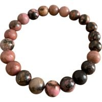 1 Pulsera De Rodonita Piedra Natural Amuleto Ujm