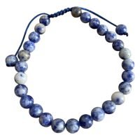 Pulsera Dumortierita Esfera De 6 Mm Piedra Natural Reiki