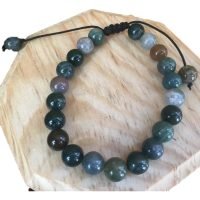 1 Pulsera Ajustable De Ágata Musgosa