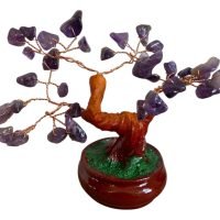 Arbol Con Cuarzo Amatista Piedra Natural Ornamental Bonsai