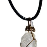 Dije Punta De Cuarzo Hialino Transparente Engarzada Ujm