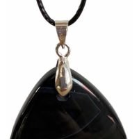 Dije De Ágata Negra Piedra Natural Amuleto Ujm