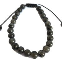 Pulsera Labradorita Larvikita 6mm Piedra Natural Ajustable