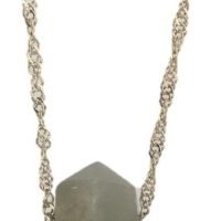 Collar Con Punta Doble De Piedra Luna Gris
