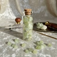1 Botellita Con Prehnita Verde Amuleto Mineral Natural