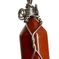 1 Dije Jaspe Rojo De Doble Punta Piedra Natural