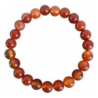 1 Pulsera Ágata Cornalina 8 Mm Plexo Solar Reiki Yoga