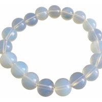 1 Pulsera Opalita Opalina Piedra Luna Sintetica Esfera 10 Mm