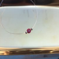 1 Collar Choker Hilo Invisible Con Mini Ojo Turco Amuleto