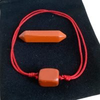 Kit Pulsera Jaspe Rojo Nuget Y Doble Punta Piedra Natural