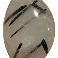 1 Cuarzo Turmalinado De 3-4 Cm Tamborileado Natural Reiki