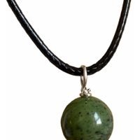 Dije Jade Canadiense Esfera Natural Cuarzo Verde Nefrita