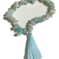1 Pulsera De Amazonita Piedra Natural Y Borla Amuleto Ujm