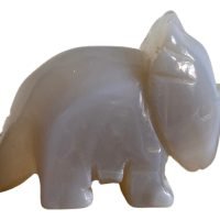 Dinosaurio Triceratops Agata Blue Lace Piedra Natural Cuarzo