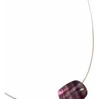 Collar Invisible Con Fluorita Morada Piedra Natural