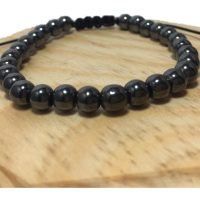 Pulsera Hematita Acerina Esfera 6mm Piedra Natural Ajustable