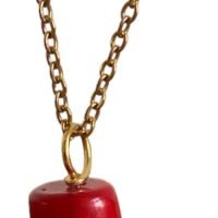 Dije Coral Rojo Auténtico Con Cadena Elimina Malas Energías